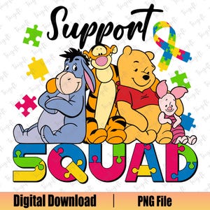 Support Squad png, autisme png, Winnie de Poeh, Autism Puzzle png, Be Kind png, Autism Kids png, Autism Awareness png, 2 april png