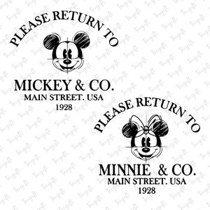 Por favor, regrese a Mouse and Co Main Street USA 1928 Svg, Vacaciones familiares, Mouse Est 1928, Viaje familiar Svg, Modo Vacay Png, Magic Kingdom SVG