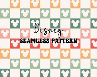 Patrón sin costuras del ratón mágico, papel digital sin costuras del ratón, patrón sin costuras del ratón retro, Reino Mágico sin costuras, sublimación de diseño de tela