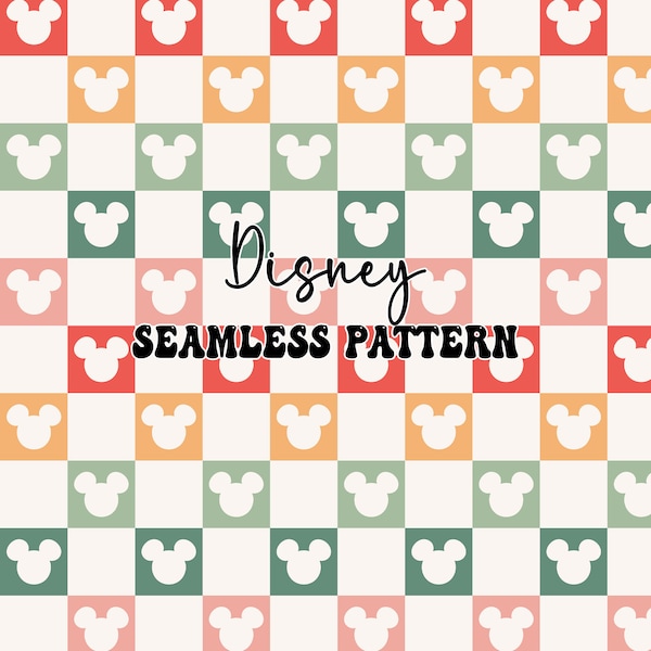 Magische Maus nahtlose Muster, Maus nahtlose digitales Papier, Retro Maus nahtlose Muster, Magic Kingdom Seamless, Stoff Design Sublimation