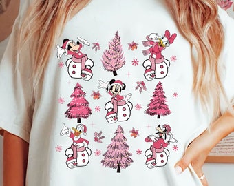 Pink Christmas Png, Pink Christmas Tree Png, Christmas Mouse Png, Merry Christmas Png, Christmas Squad Png, Mouse and Friend, Snowman Png