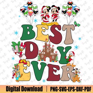 Christmas Best Day Ever Svg, Mouse and Friends, Christmas Season Svg, Merry Christmas Svg, Family Christmas Svg, Christmas Shirt, Xmas Svg