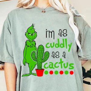 Sono tenero come un Cactus Svg, Grinchmas Character Svg, Mexican Svg, Natale alla moda, Vacanze di Natale, Silhouette Cricut, Stampe digitali