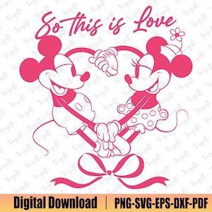 Maus und Freunde Valentinstag SVG, so diese Liebe Schmuck, Happy Valentine's Day SVG, paar Maus Shirt svg, Familienurlaub svg, passendes Shirt