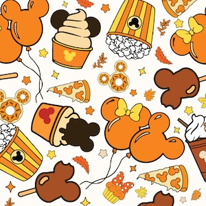 Lanches outono padrão sem emenda png, comida de carnaval de papel digital, padrão sem emenda de repetição digital de ação de graças, doces ou travessuras