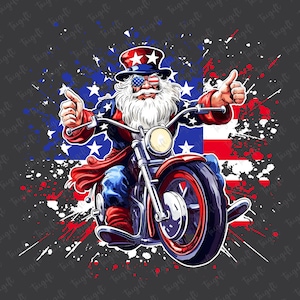 愛国的なアンクルサムのバイクのPng、独立記念日おめでとうPng、独立記念日Png、アメリカの花火Png、アメリカ国旗のバイカーPng、愛国的なPng