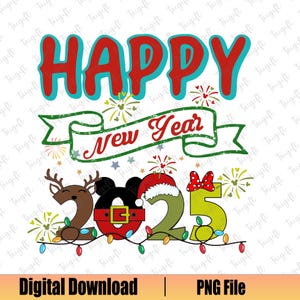Felice Anno Nuovo 2025 Png, Topolino Capodanno Png, Topolino e Amici, Festa 2025 Png, Festa di Capodanno, Design maglietta Capodanno, Magic Kingdom Png