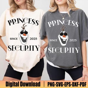 Princess Security Svg, Cartoon Snowman Svg, Princess Squad Svg, Olaf Style Svg, Family Vacation Svg, Family Trip Svg, Vacay Mode Svg