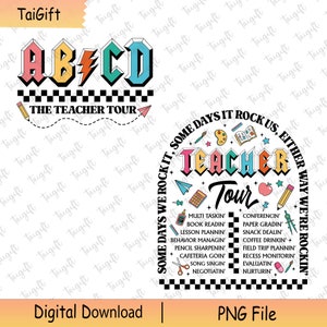 The Teacher Tour Png, ABCD Teacher Png, Teacher Back To School Png, Teacher Appreciation, Funny Teacher Png, Elementary School Png