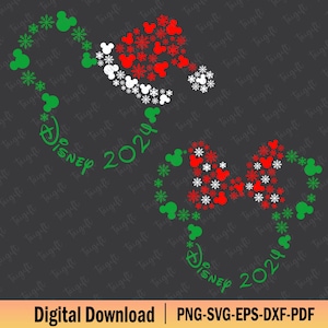 Bundle Christmas 2024 Svg, Merry Christmas Mouse and Friends Svg, Couple Matching Christmas Svg, Xmas Holiday Svg, Vacay Mode Svg, Gifts