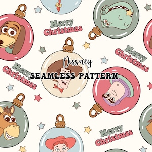 Toy Story Seamless Pattern, Story Friends Seamless Pattern, Christmas Seamless Pattern, Trendy Pattern, Cartoon Seamless Pattern