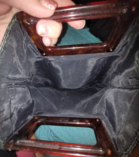 Vintage Black Leather Hand Bag or Clutch - image 4