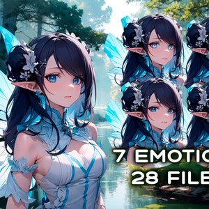 Feeënmeisje pngTuber | Vrouwelijke pngknol | Klaar voor gebruik | Twitch-avatar | 6 emoties| Magische vrouw