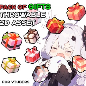 Pack of Gifts Throwable Asset - 9 pcs | Transparent | Christmas | Digital Assets | Birthday | Stream Decoration
