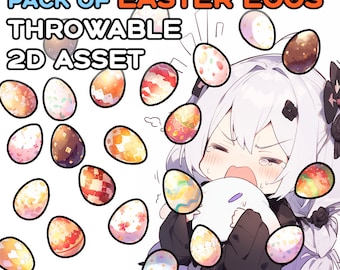 Gran paquete de huevos de Pascua lanzables - 23 piezas / Transparentes / Geniales / Activos digitales / Descarga digital / Decoración para transmisiones