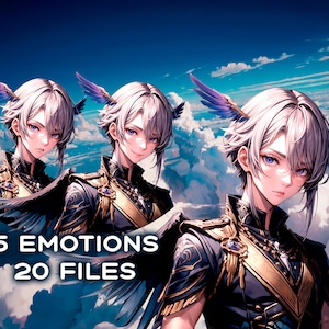 Angel Boy PNGTuber | Male Pngtuber + Bonus Background | Ready to use | Twitch Avatar  | 5 emotions| Aasimar Man