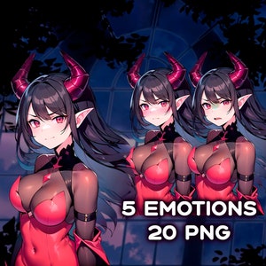 Succubus Demon Girl PNGTuber | Female Pngtuber | Ready to use | Twitch Avatar  | 5 emotions|