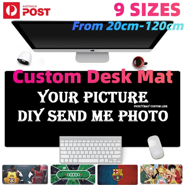 Personalised Computer Desk Mat Custom Gaming Mouse Pad Personalized Keyboard Pad Extra Large Small All Sizes 20-120 CM Anime Sport 5MM Thick