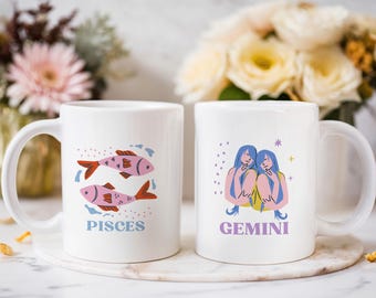 Kubek ze znakiem zodiaku 11 uncji – astrologiczny kubek do kawy, kubek do herbaty z horoskopem, spersonalizowany kubek ze znakiem zodiaku, prezent urodzinowy dla niej, prezent dla miłośnika znaków zodiaku