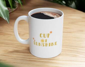 Kopje zon koffiemok - bloemdessin, 11oz - cadeau voor moeder/vrienden