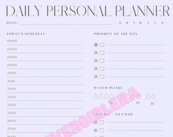 Daily Planner & Goal Tracker - PRINTABLE - Etsy