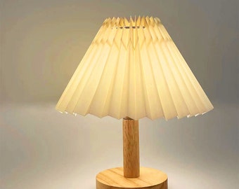 Night Light Nordic Pleated Table Lamp DIY FoldableUSB Art Atmosphere Bedroom Bedside Night Light Home Decorate
