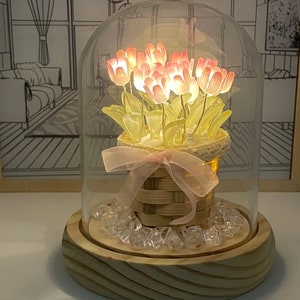 DIY Personalizado Tulipanes batería lámpara Luz de noche LED automática Luz  nocturna Inicio Fairy Decor Flor lámpara de mesa lectura Lámpara de regalo  del día de las madres -  México