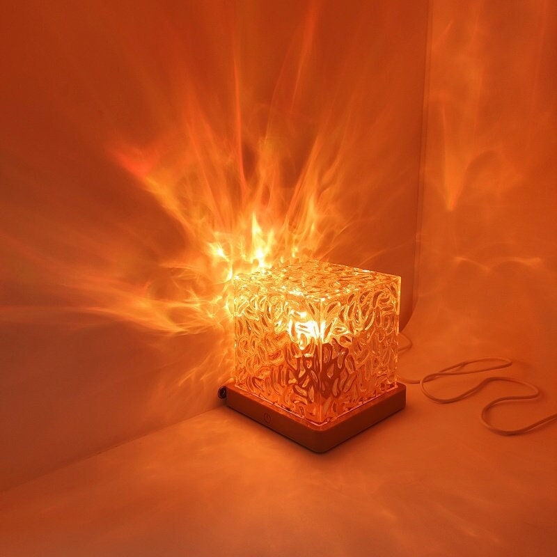 Rotating Water Ripple Night Light,bedside Flame Atmosphere Lamp,romantic  Gift,starry Sky Projector Lamp,christmas Gift 