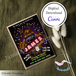 Five Nights at Freddy&#39;s Birthday Invitation Template (Digital Download)