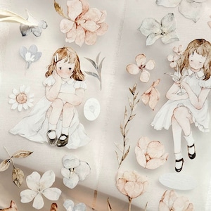 Taches de rousseur thé Vol.3 forêt poème fleur animal lapin dessin à la main aquarelle Washi PET ruban adhésif papeterie indésirable journal scrapbooking planificateur