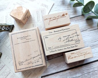 Vintage Frame Label Words Inspiration Date Hand-writing Rubber Stamp - Stationery Journal Supplies Collage Scrapbooking Notebook Planner