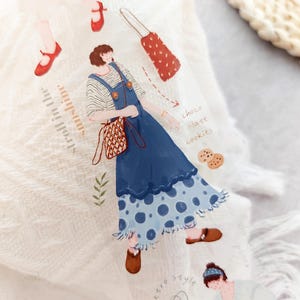 Routine quotidienne du personnage de My Life's Melody Girl Activité de détente Ruban adhésif en PET en Washi dessiné à la main ｜ Papeterie Journal Scrapbooking Collage