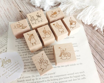 Updated／／ Cute Pointy Elf Hat Wizard Girl Hand-drawing Rubber Stamp - Stationery Junk Journal Supplies Collage Scrapbooking Notebook Planner