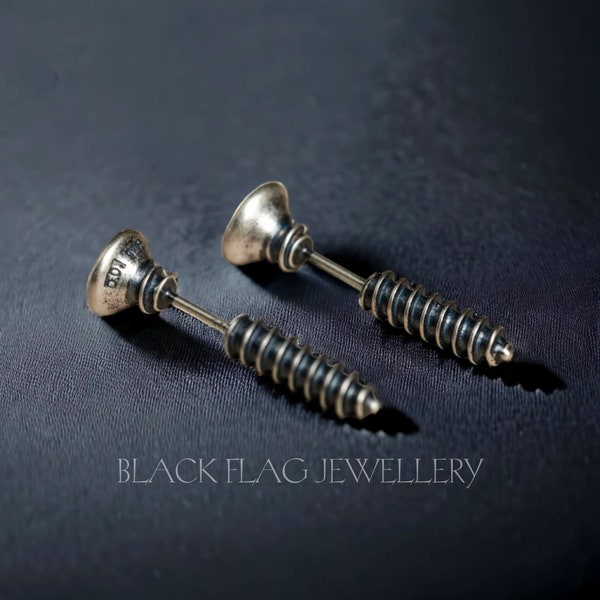 Sterling Silber Ohrringe - Gothic Style Ohrringe | Industrie Schmuck, Gothic Schmuck,Geschenk für Sie oder Ihn