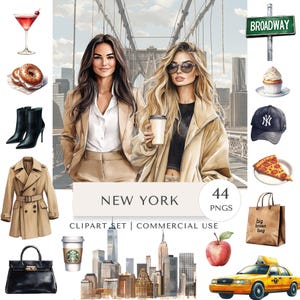 New York Clipart-Set | Reise-Digital-Sticker