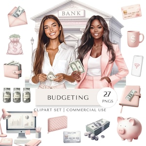 Budgeting Clipart Set | Finance Planning Digital Stickers