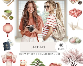 Japan Clipart Set | Travel Digital Stickers