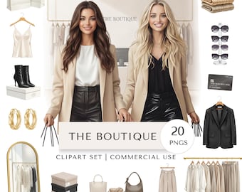 The Boutique Clipart Set | Fashion Digital Stickers
