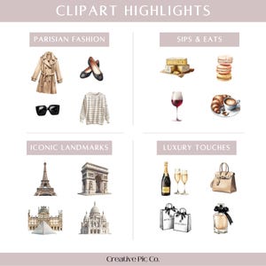 Paris Clipart Set | French Travel Digital Stickers image 3
