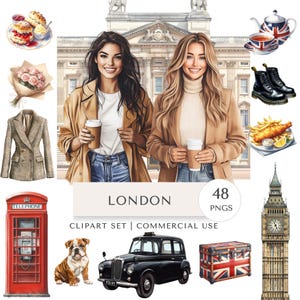 London Clipart Set | Travel Digital Stickers