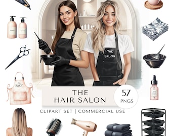 Hair Salon Clipart Set | Beauty Digital Stickers
