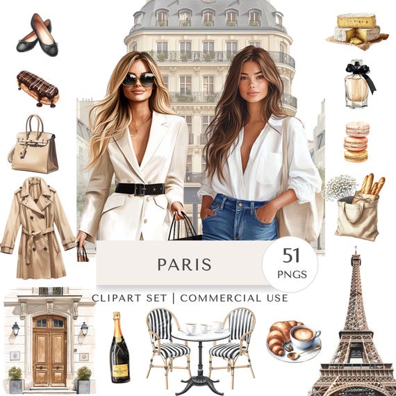 Paris Clipart Set | French Travel Digital Stickers
