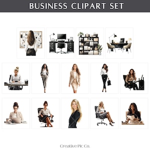 Business Clipart Set | Professional Women Digital Stickers image 5