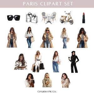 Paris Clipart Set | French Travel Digital Stickers image 5