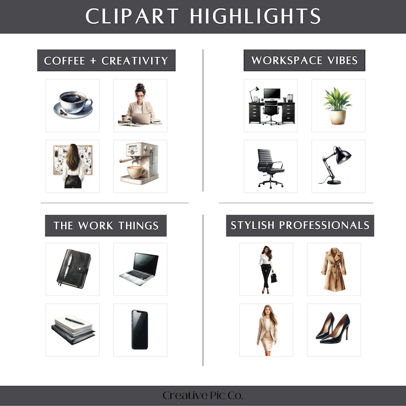 Business Clipart Set | Professional Women Digital Stickers image 3