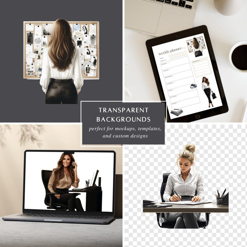 Business Clipart Set | Professional Women Digital Stickers image 6