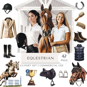 Reiter Clipart Set | Reiten Digitale Aufkleber