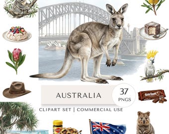 Australia Clipart Set | Australian Travel & Nature Digital Stickers