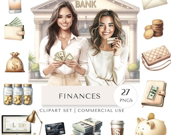 Finance Clipart Set | Money Management Digital Stickers