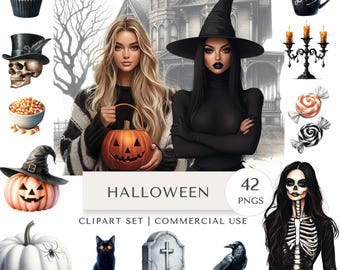 Halloween Clipart Set | Spooky Digital Stickers